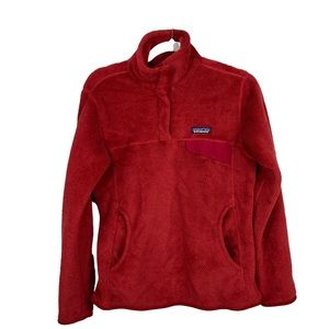 Patagonia Red Synchilla T Snap Pullover size Medium Fleece Retool